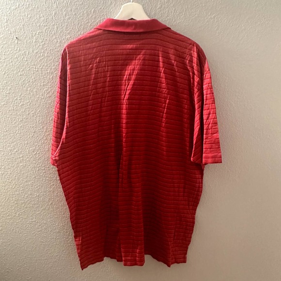 Burberry London Men's Red Striped LODI SCOZIA Short Sleeve Polo Shirt Size XL - Picture 4 of 11